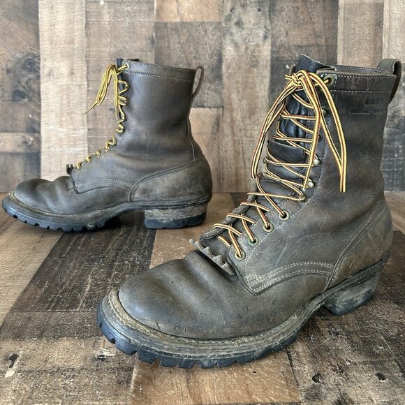 Whites Vintage Handmade Logger Packer Plain Toe Work Boots Mens 12.5 D - Picture 1 of 12